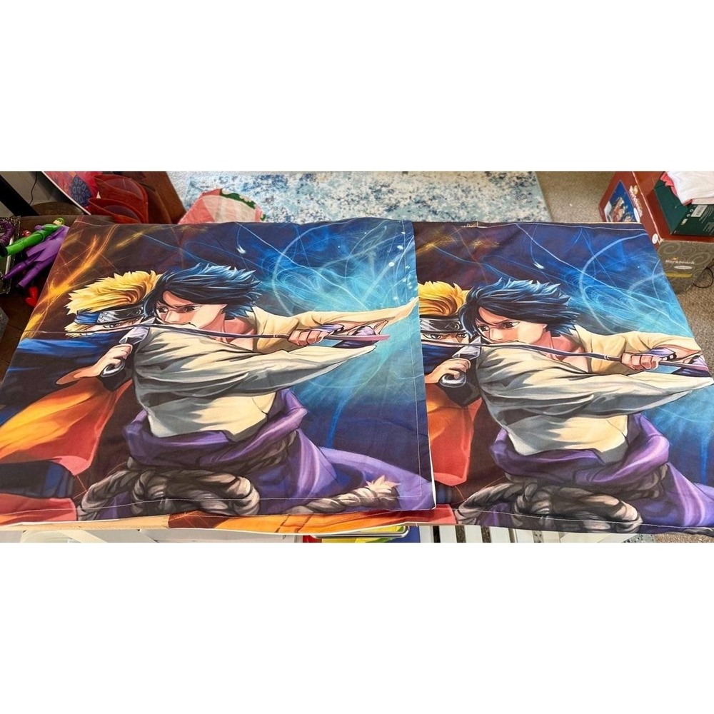 Naruto and Sasuke Anime Pillowcases Set Set of 2 standard pillowcases